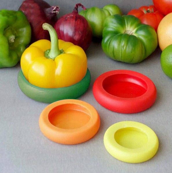 Silicone Vegetable Fresh Cover (4 Pack)